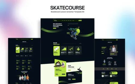 Skatecourse Skateboard Lesson Elementor Kit free download