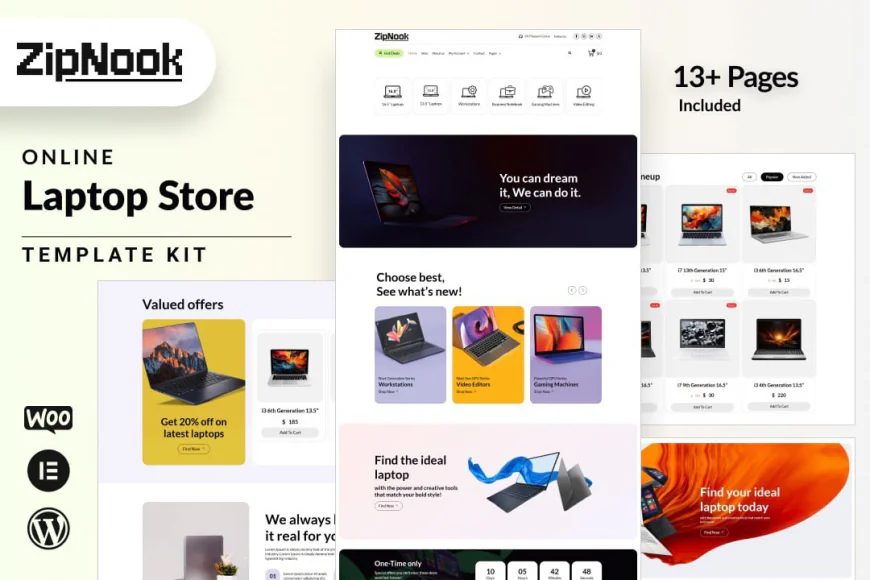 Zipnook - Woocommerce Laptop Store Elementor Pro Template Kit free download
