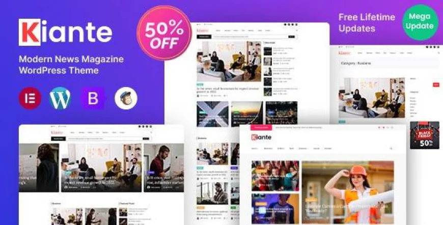 Kiante Newspaper Magazine Blog Multi-Purpose Elementor WordPress Theme free download